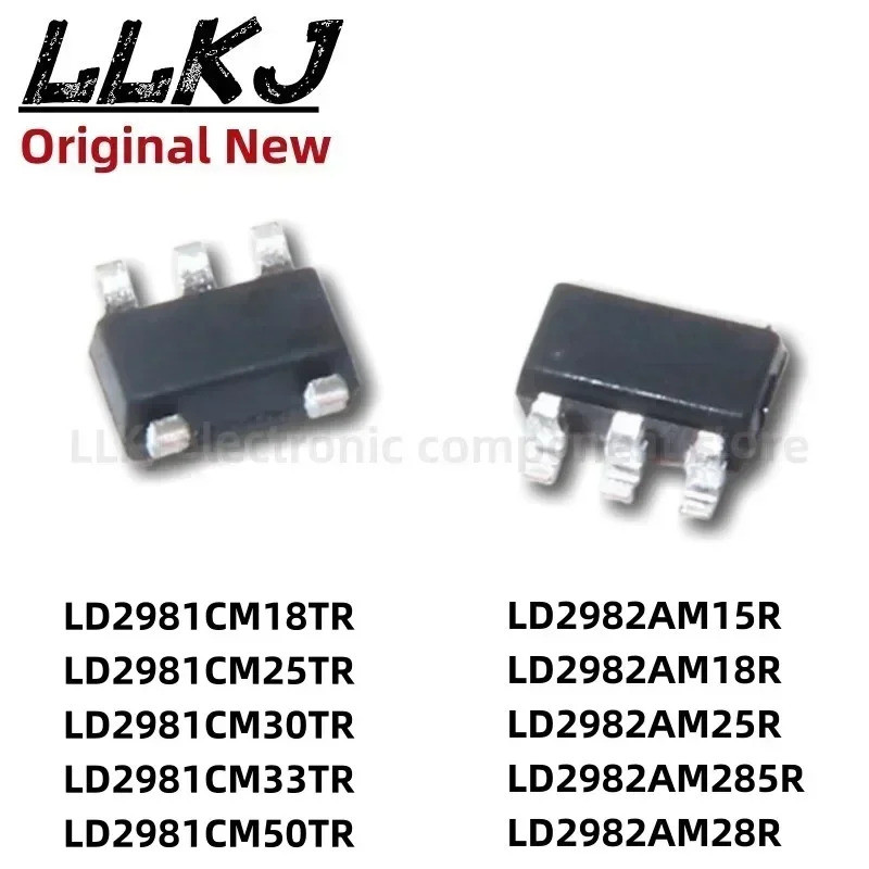 1-5PCS LD2981CM18 25 30 33 50 TR LD2982AM15R 18R 25 285 28R SOT23-5 ชิปเซ็ตชิป ic