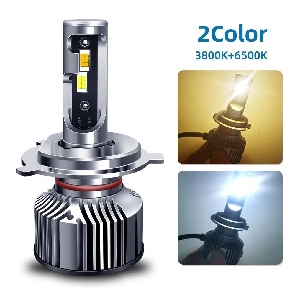DiReal M9S H7 ไฟ LED รถ H1 H8 H3 H11 9005 9006 H4 LED 2 สีเปลี่ยนไฟหน้าหมอก 3000K/3800K 6500K รถ 2 ช