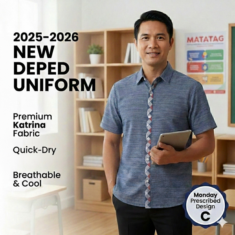 Polo Barong Shirt DepEd Uniform Unisex วันจันทร์ถึงวันพฤหัสบดี Tops RTW Official