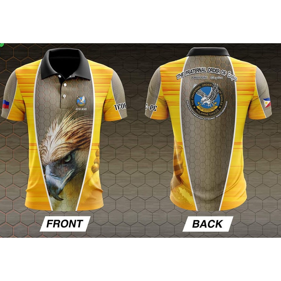 เสื้อโปโลสีระเหิด Eagles สีทอง