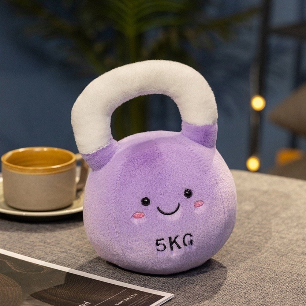 ตุ๊กตา Kettlebell Dumbbell หมอนอุปกรณ์ฟิตเนส Kawaii Plush รูปที่ 7