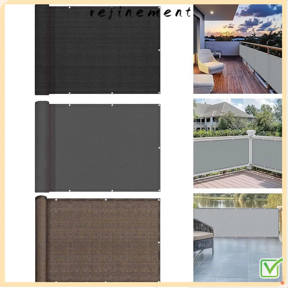 REFINEMENT ผ้าบังแดดระเบียง, 3/5/6M กันน้ํา Sun Shading Sails, คุณภาพสูงระเบียงความเป็นส่วนตัวผ้าหน้