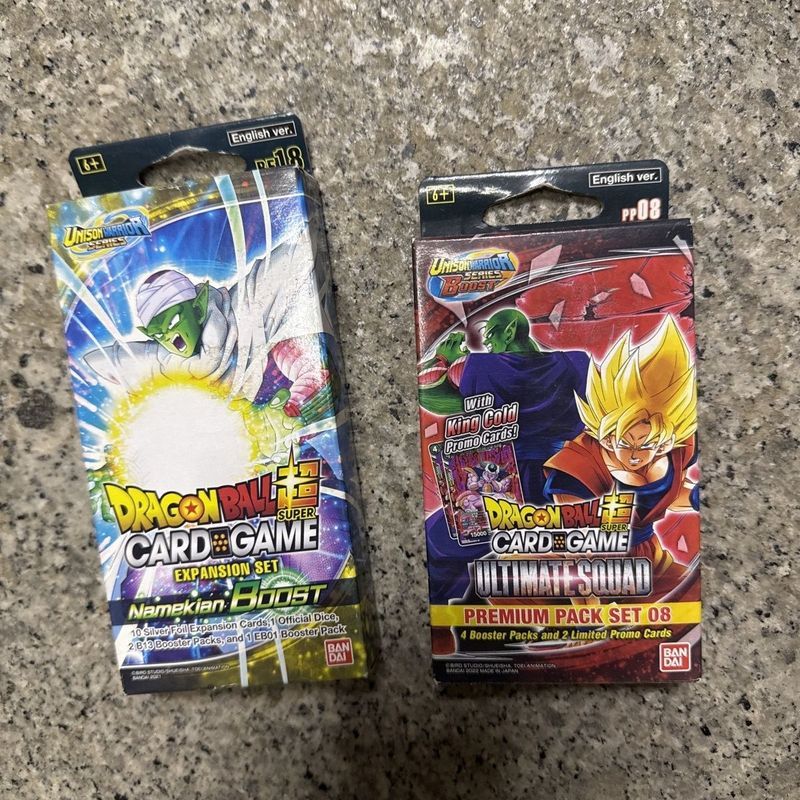 เวอร์ชันอเมริกันใหม่เอี่ยม Bandai Dragon Ball Pre-Group PP08 BE18 การ์ดเตรียมกลุ่ม