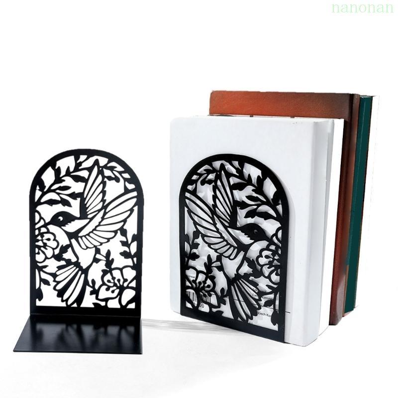 Nan Metal Book End สําหรับชั้นวาง Bird Flower Bookend Heavy Duty Book End Book Stopper