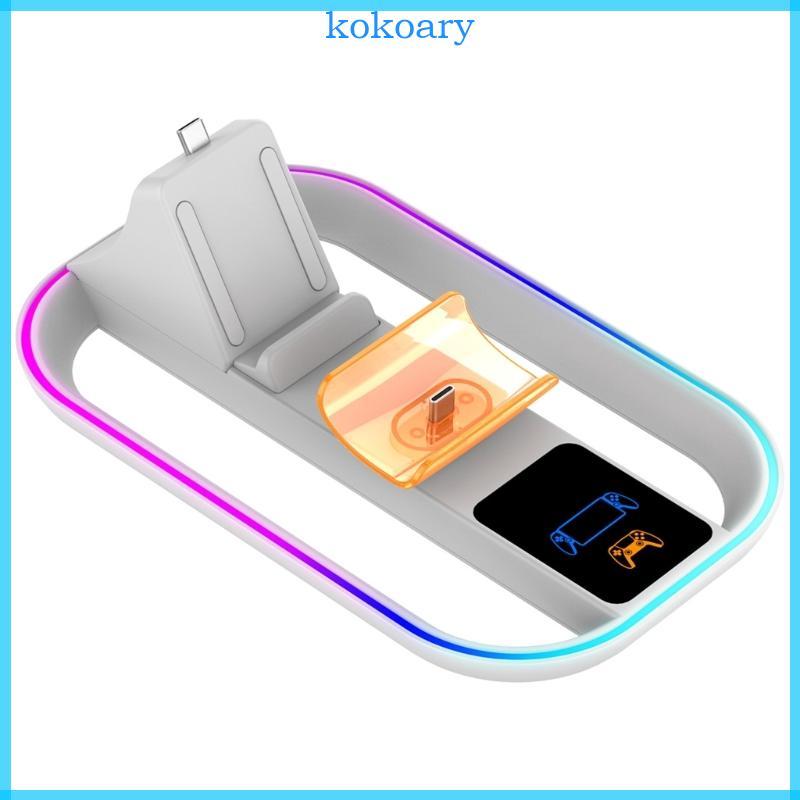 KOK ประเภท C แท่นชาร์จเกมคอนโซลแท่นชาร์จพร้อมไฟแสดงสถานะสําหรับ P5 Portal P5 Controlle