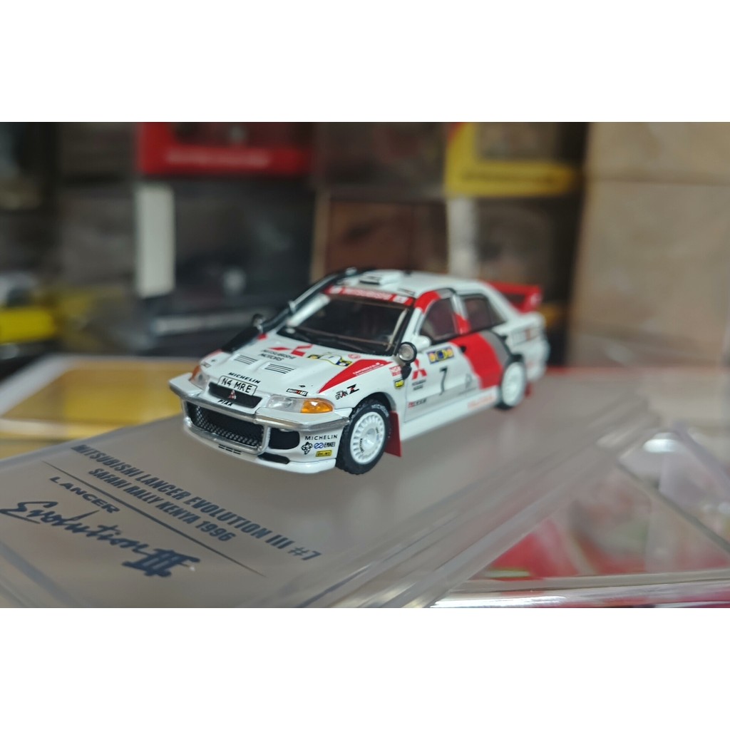Inno 64 1/64 รุ่น Mitsubishi evo3 Lancer WRC Rally Safari Wading Throat Version เฉพาะจอแสดงผลคุณภาพผ