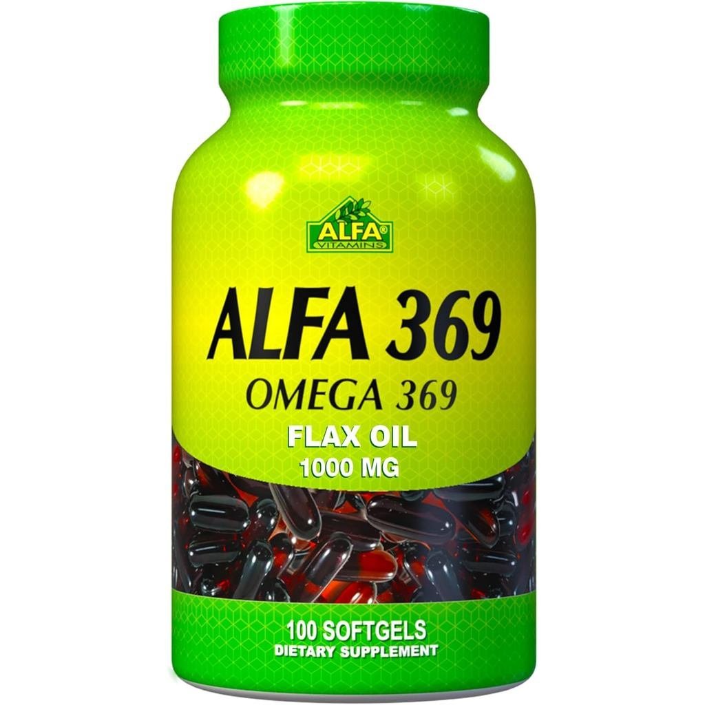 Alfa Vitamins Alfa 3-6-9 1000 Mg อาหารเสริมโภชนาการ, 100 นับ