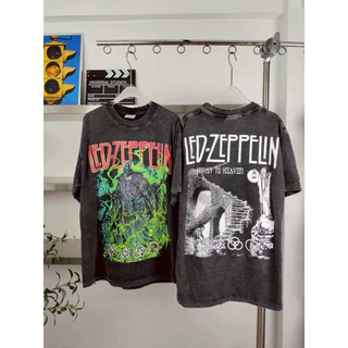 Slim-Fit | Oversize vintage เสื้อยืดโอเวอร์ไซส์ผู้ชาย ผ้าฟอกวินเทจ รวมลายเสื้อวง --88