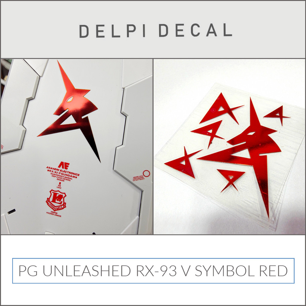 Delpi Decal (สติกเกอร์โลหะ) PG UNLEASHED RX-93 V SYMBOL RED
