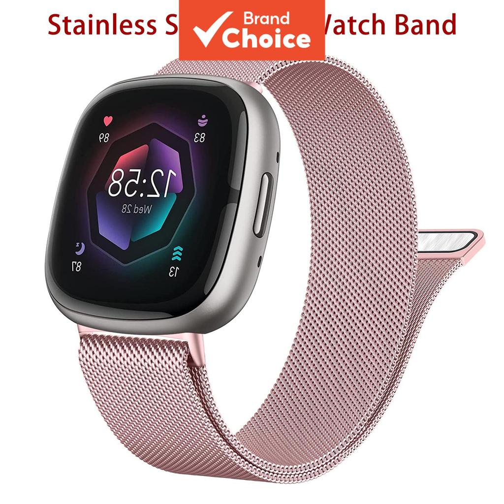 สายโลหะ เข้ากันได้กับ Fitbit Sense 2/Sense/Versa 4/3 ผู้หญิงผู้ชาย, ห่วงตาข่ายสแตนเลสสายรัดแม่เหล็กสําหรับ Fitbit Sense 2/Sense/Versa 4/3 smart watch สําหรับสายรัดข้อมือผู้หญิง ราคา ถูกที่สุด ดีลบีเคเค รูปภาพหลัก