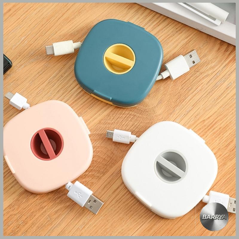 BARRYA Cable Winder Empty Stretching Wire Organiser Retractable Cable Management Box for USB Headpho