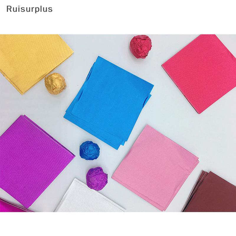 [Rui-t] กระดาษฟอยล์ 100 ชิ้น Paage ช็อกโกแลตขนมอลูมิเนียมน้ําตาลอาหารกระดาษดีบุก