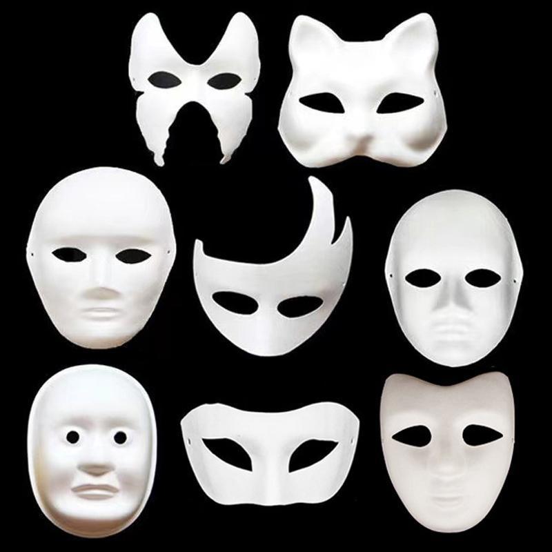 PND nk Handmade DIY หน้ากาก Masquerade Cat Face Masks Props Paintable Party คอสเพลย์เครื่องแต่งกาย P