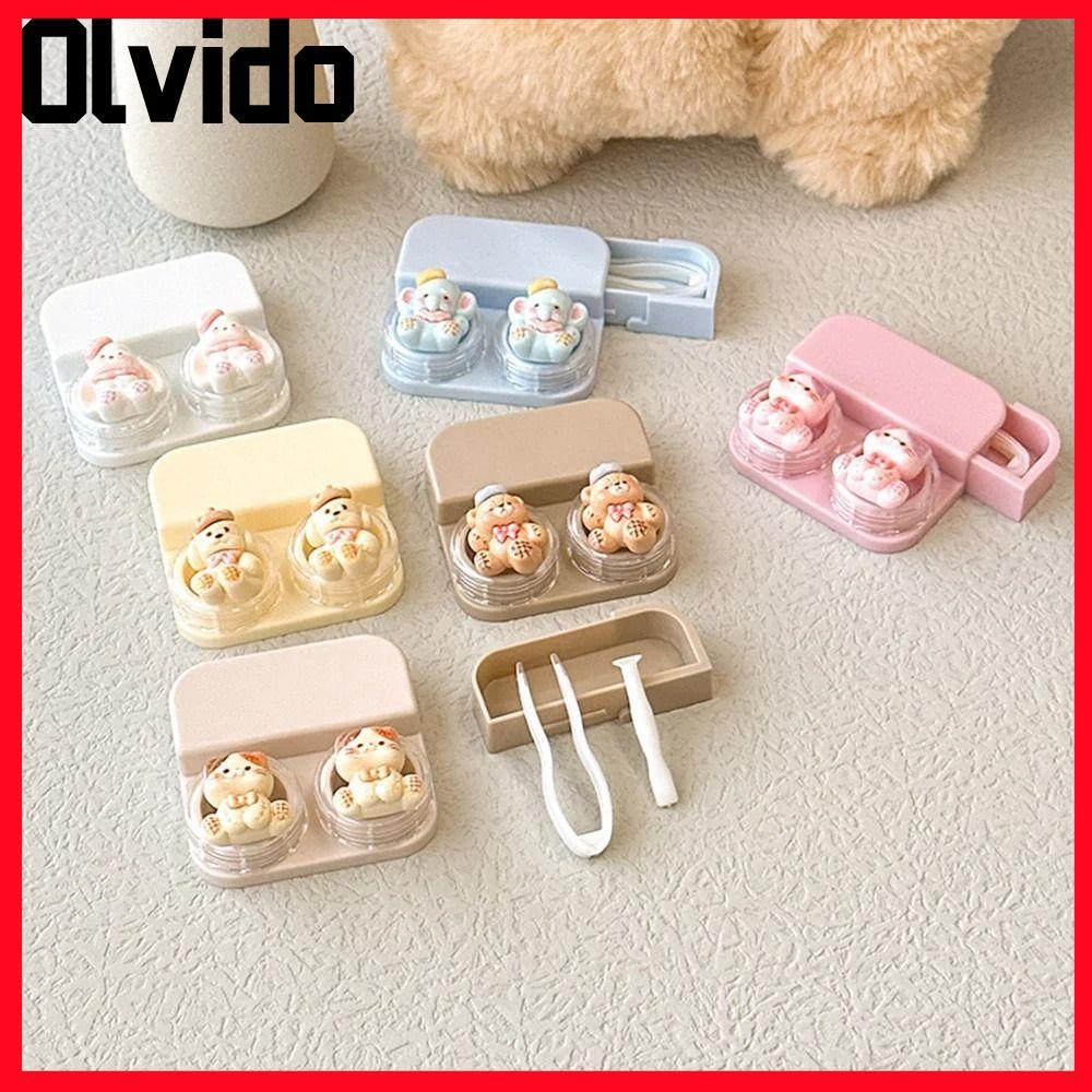 คอนแทคเลนส์ OLVIDO, ABS พร้อมกล่องเลนส์แหนบ, การ์ตูนแบบพกพาพร้อมก้านดูดลิ้นชักสไตล์เลนส์ท่องเที่ยว