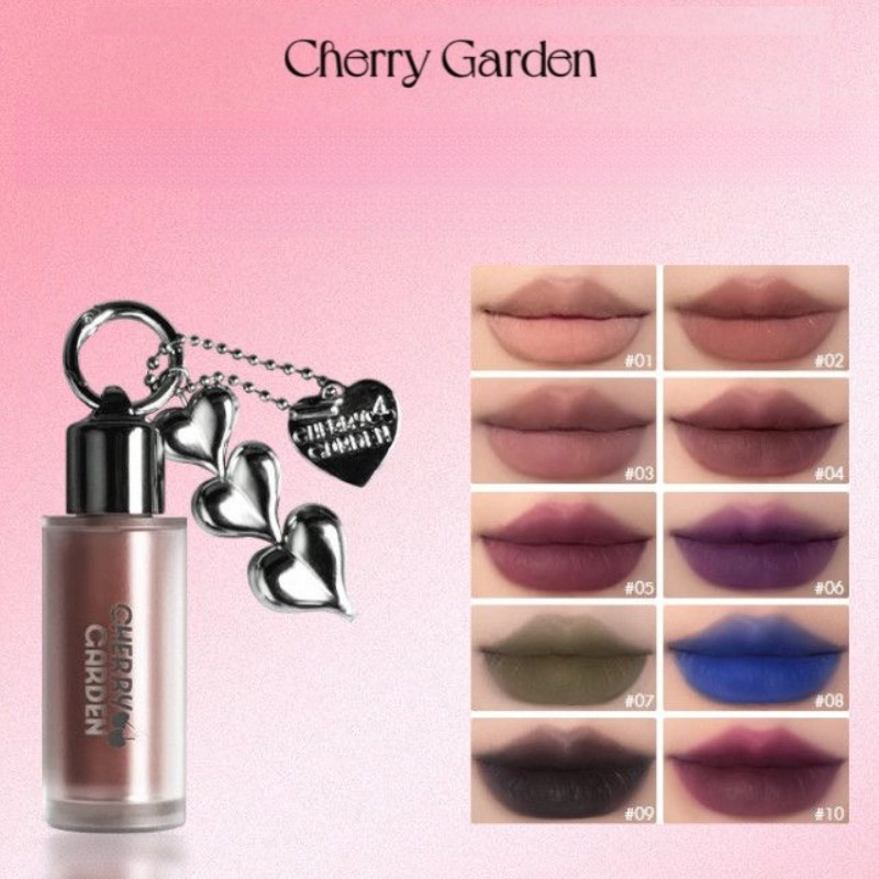 CHERRY GARDEN Lip Mud Powder Cos Goth Matte Nude ลิปสติกกันน้ํา