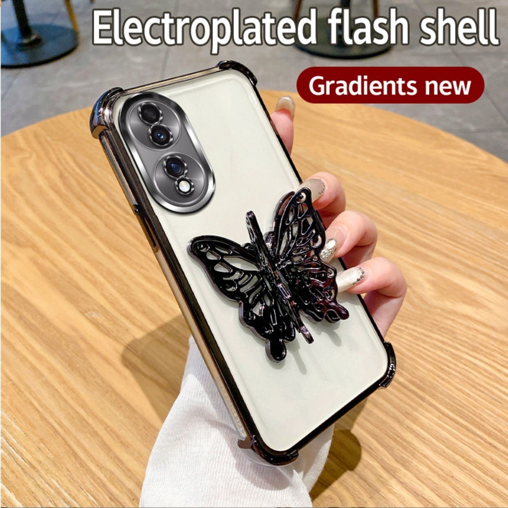 ชุบกันกระแทก 3D ผีเสื้อที่วางโทรศัพท์เคสโทรศัพท์สําหรับ Honor GT Pro 50 60 70 Pro 50 60 SE Power X70