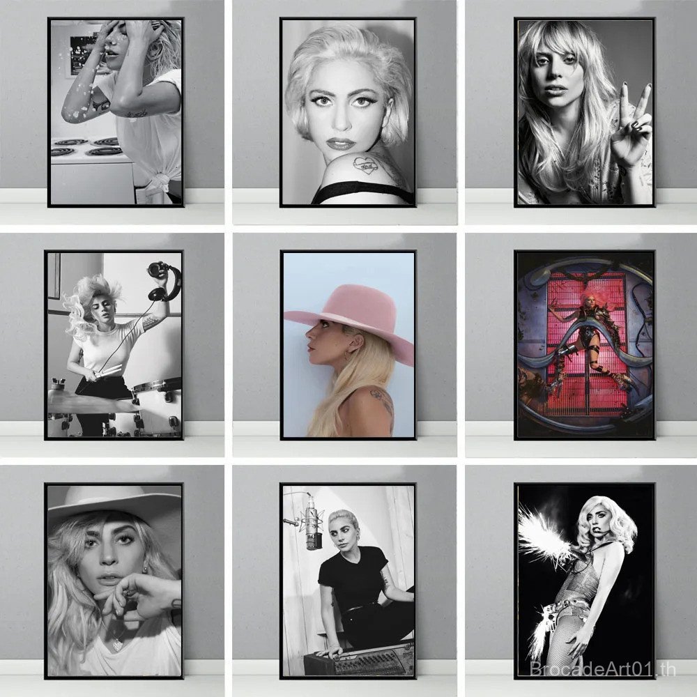 ผ้าใบภาพวาดใหม่ Lady Gaga โปสเตอร์ Pop เซ็กซี่เพลงนักร้อง Star โปสเตอร์พิมพ์ภาพผนัง Art บ้านห้องนอนห