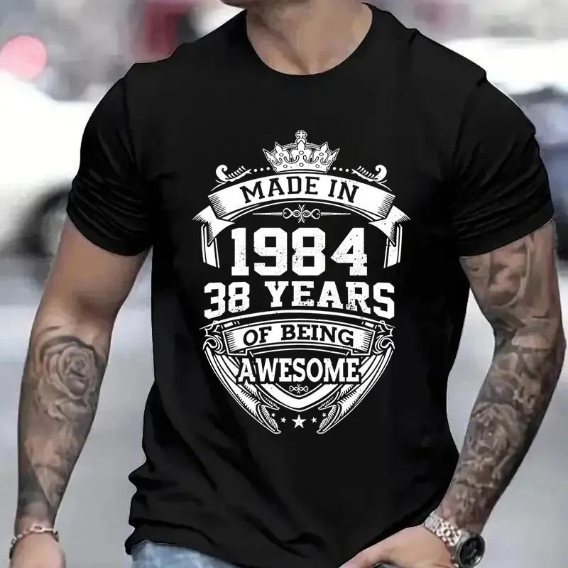 วินเทจธันวาคม1984วันเกิดทีเสื้อสําหรับผู้ชายผู้หญิงแขนสั้นเสื้อผ้าเสื้อยืดย้อนยุคเกิดในปี1984เสื้อผ้