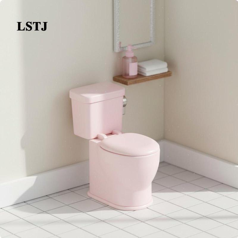[Lstjj] 1:12 Scale Toilet การออกแบบที่สมจริงตุ๊กตาห้องน้ําแกล้งทําเป็นเล่นของเล่นอุปกรณ์เสริมสําหรับ