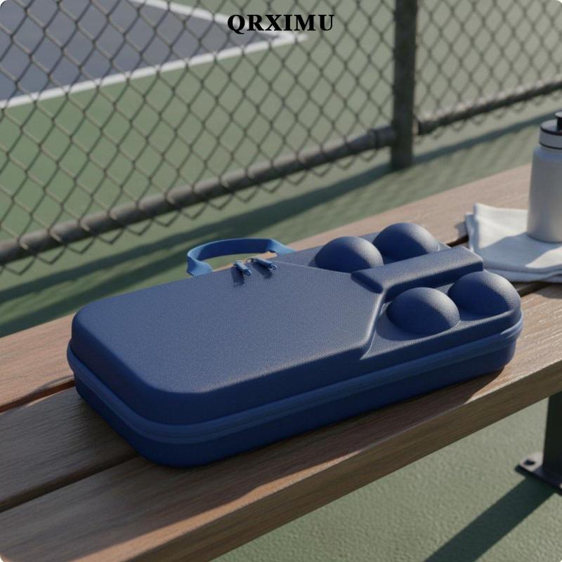 ถุงพกพาแร็กเก็ต Pickleball กันกระแทกด้วยวัสดุ EVA พร้อมกระเป๋าลูกฟุตบอลและพื้นที่จัดเก็บตาข่ายสำหรับการฝึกซ้อมในสนาม