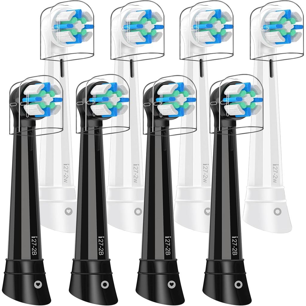 IO 8 ชิ้นหัวเปลี่ยนเข้ากันได้กับ Oral B iO 2 3 4 5 6 7 8 9 10 แปรงสีฟันไฟฟ้า Deep Clean Series, หัวแ