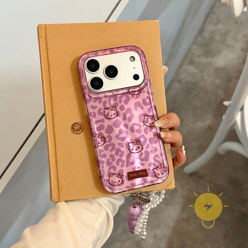 For เคสไอโฟน TPU Leopard Print Keychain Chain Purple Leopard Kitty เคส Phone Case For iPhone 17 Pro Max 16 15 14 13 Cover  Aesthetic Korean Cute ราคา ถูกที่สุด ดีลบีเคเค แกลเลอรีภาพที่ 3