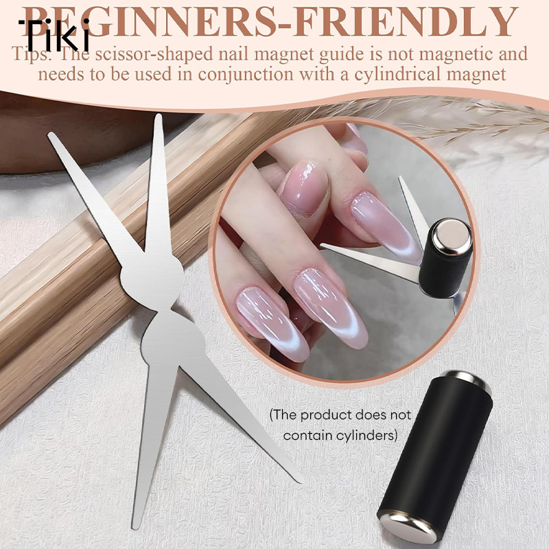 🔥จัดส่งจากประเทศไทย🔥 Nail Art Double Headed Iron Sheet เครื่องมือแม่เหล็กสไตล์ฝรั่งเศส Cat Eye Auxiliary-tk
