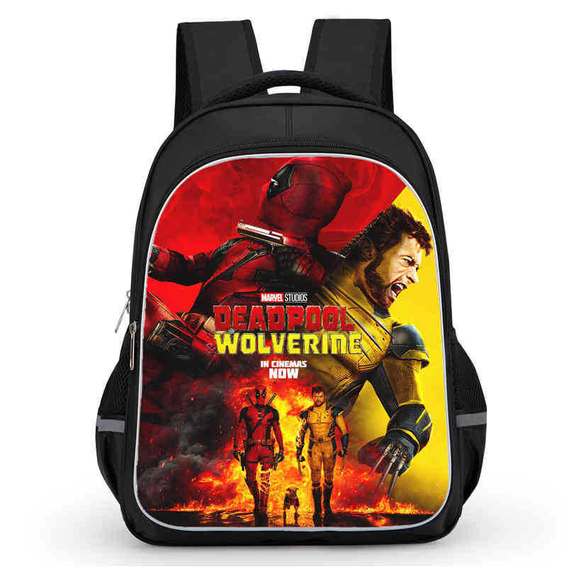 Wolverine VS Deadpool backpack13/16 นิ้ว double-layer พิมพ์กระเป๋าเป้สะพายหลัง,boy/girls นักเรียนกระ