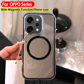 เคส OPPO Reno 13 14 16 16F 14F 15 15F 5G เคส OPPO Reno 16 13 14 15 Pro Max 5G เคสใสแม่เหล็กกันกระแทก เคสเจลเกราะ 2 in 1 เคสใสหนากันตก