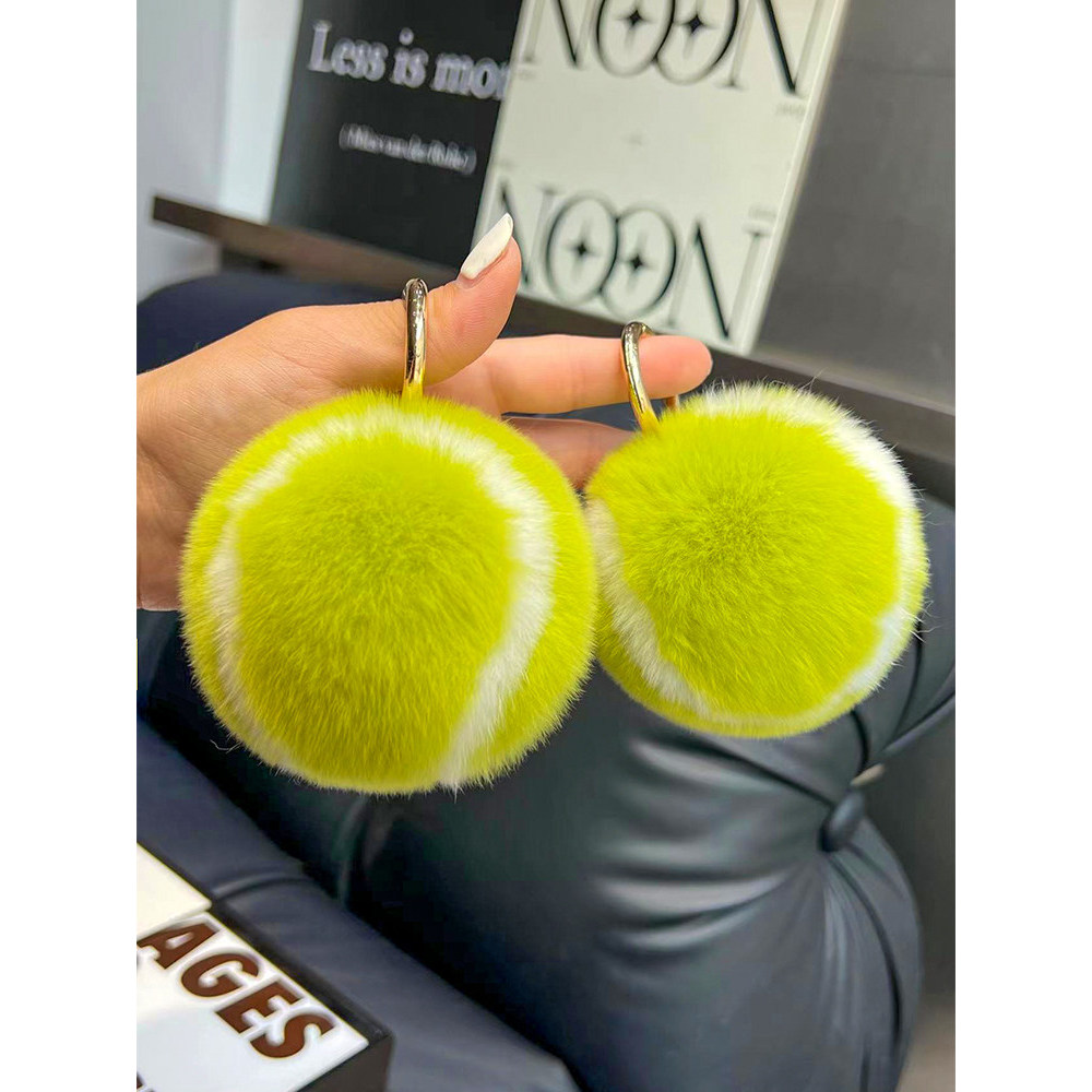 พวงกุญแจรถเทนนิสน่ารัก Ins Real Rex Rabbit Furkk111.th20251219011751