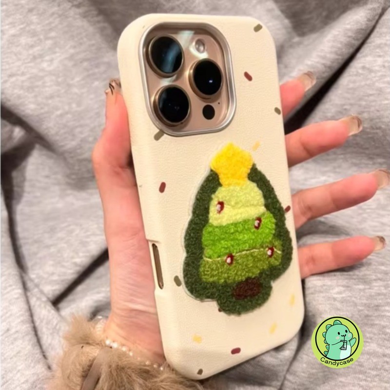 ตุ๊กตาเย็บปักถักร้อยต้นคริสต์มาสเคสโทรศัพท์สําหรับVivo Y200 Y200E Y100 Y17s Y29 Y29S Y19 Y19E Y19S Y