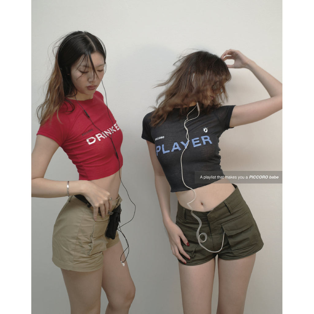 Team PICCORO Baby Tee เสื้อยืดผ้าบางสกรีนคำ