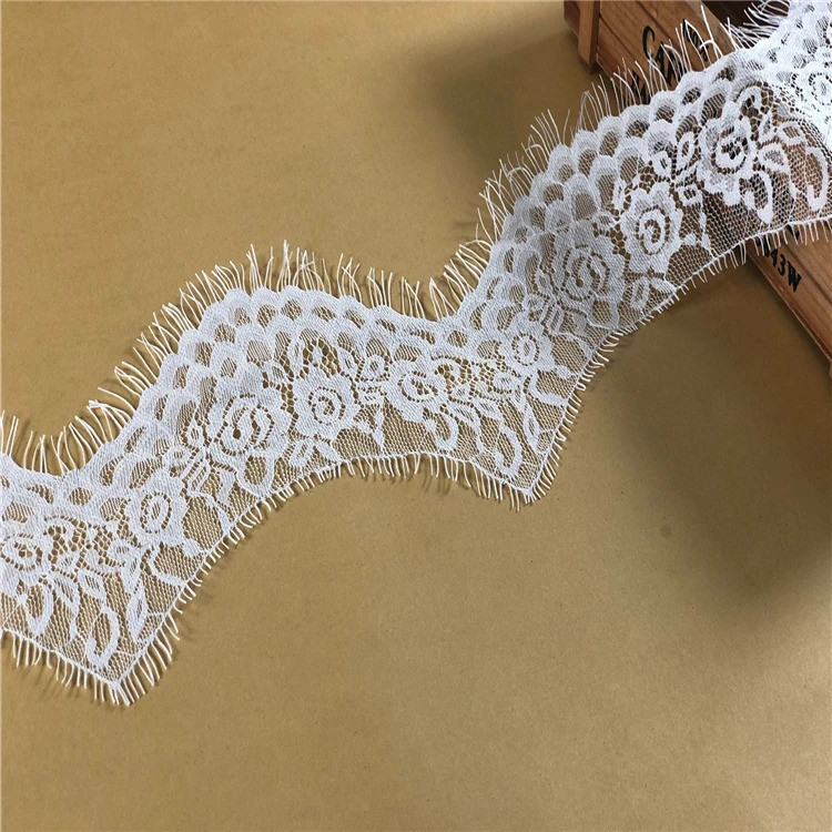 9meters/piece wedding veil bridal chantilly lace shawl white eyelash lace trimming