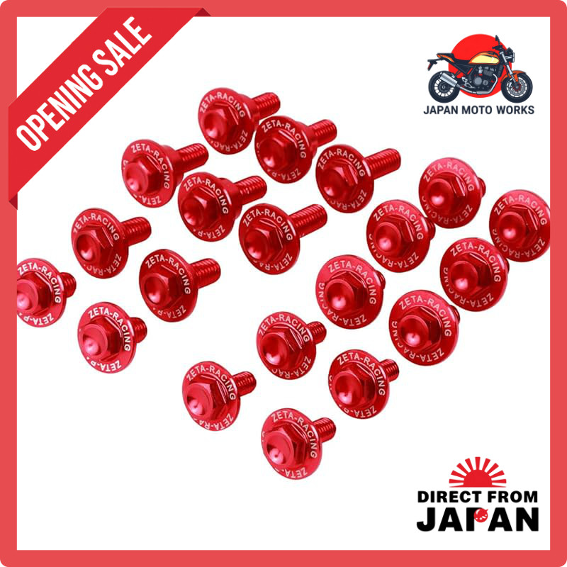 ZETA RACING CRF250R '14-17, CRF450R '13-16 Exterior Aluminum Bolt Kit 20 pcs Red F7968 (Old Part Num