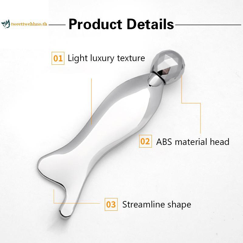 Tweetwehhno Roller Face Massager Fish-shape อลูมิเนียม Face Lift เครื่องมือ Firming Beauty นวด Body Anti-Aging Puffy Eyes ความงามเครื่อง TH - รูปที่ 4
