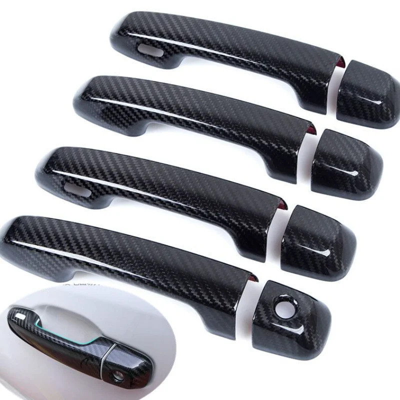 For Toyota Prado 150 Land Cruiser Prado J150 2010 -  LC150 LC200 Carbon Fiber Door Handle Cover Trim