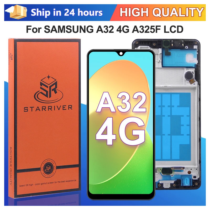 TFT สําหรับ Samsung Galaxy A32 4G A325 A325F SM-A325M SM-A325F/DS จอแสดงผล LCD Touch Screen Digitize