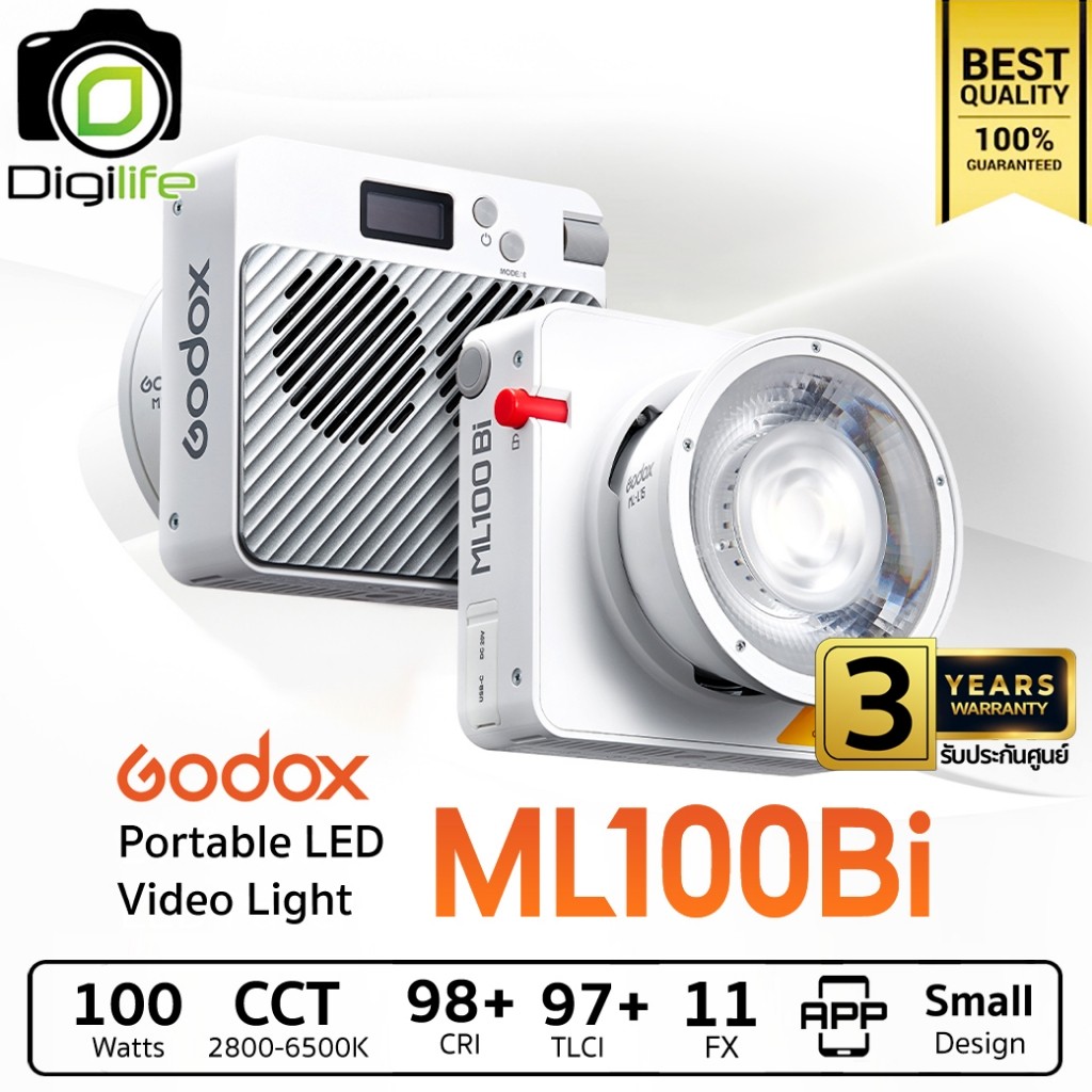 Godox LED ML100Bi 100W 2800-6500K ( Godox Mount ) - รับประกันศูนย์ Godox Thailand 3ปี / Digilife Tha