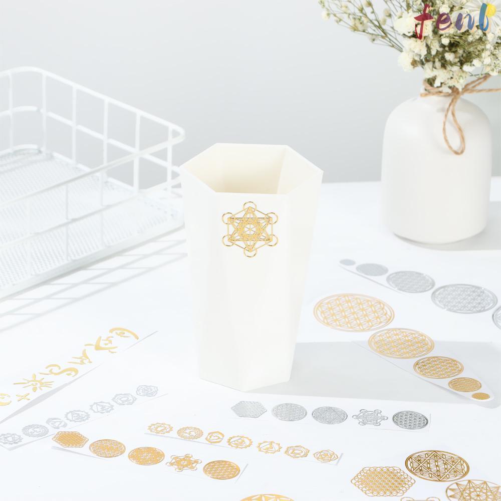 FENL 7 Chakra สติ๊กเกอร์ Pyramid Energy Tower DIY วัสดุรูปแบบต้นไม้ชีวิต