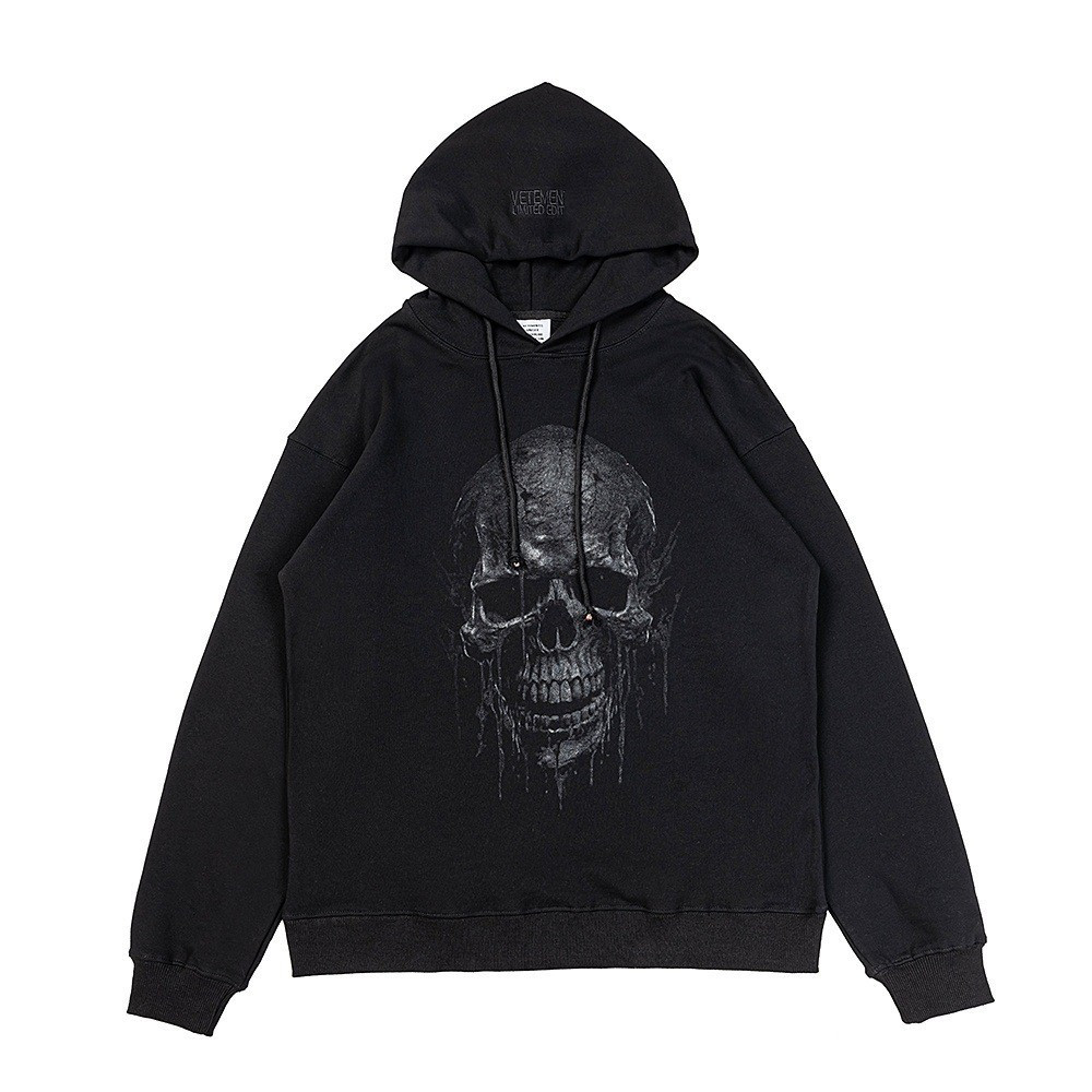 24ss VTM VTM Skull Print Loose Hooded Sweatshirt