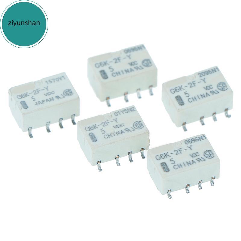 Ziyunshan 5pcs dc 5v smd g6k-2f-y สัญญาณรีเลย์ 8pin สําหรับ omron รีเลย์ wn