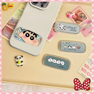 วงเล็บพับได้กระจกโทรศัพท์ การ์ตูนน่ารักสำหรับ iphone สิ่งประดิษฐ์ไล่ล่า มือจับกระจกใหญ่ แนวการ์ตูน เสาโทรศัพท์กระจกพกพา