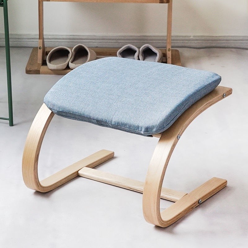 Nordic minimalist stool curved wood curved wooden stool solid wood footstool shoe stool low stool re