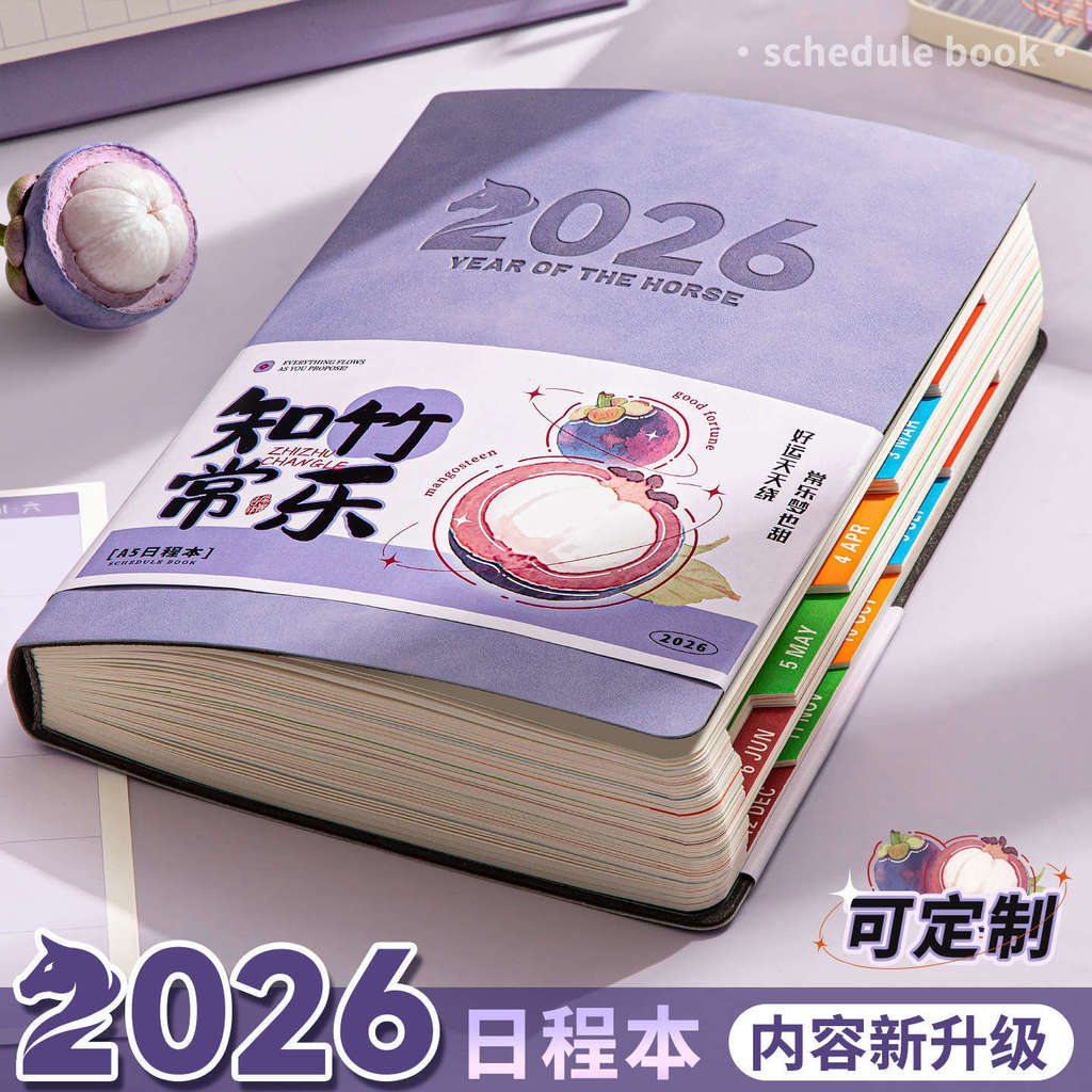 Four Seasons Years Hua 2026 All Year Schedule Book Plan Notebook Work Diary Book Calendar Book Straw
