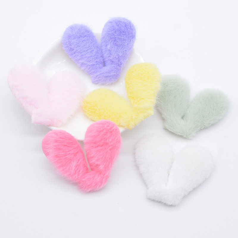 24 ชิ้น กระต่ายหูเบาะ สำหรับ DIY Headwear คลิปผม อุปกรณ์ตกแต่งหมวก รองเท้า และเสื้อผ้า