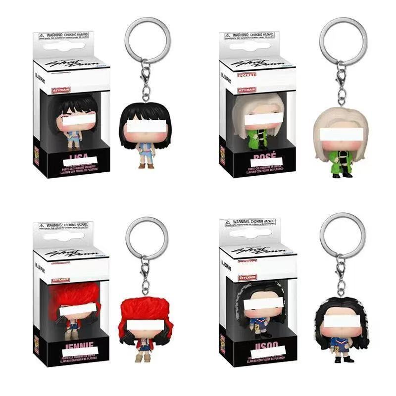 [Blackpink] Girl Group สินค้า LISA JENNIE JISOO ROSE พวงกุญแจตุ๊กตาของเล่นรุ่น Q อะนิเมะจี้น่ารักตกแ