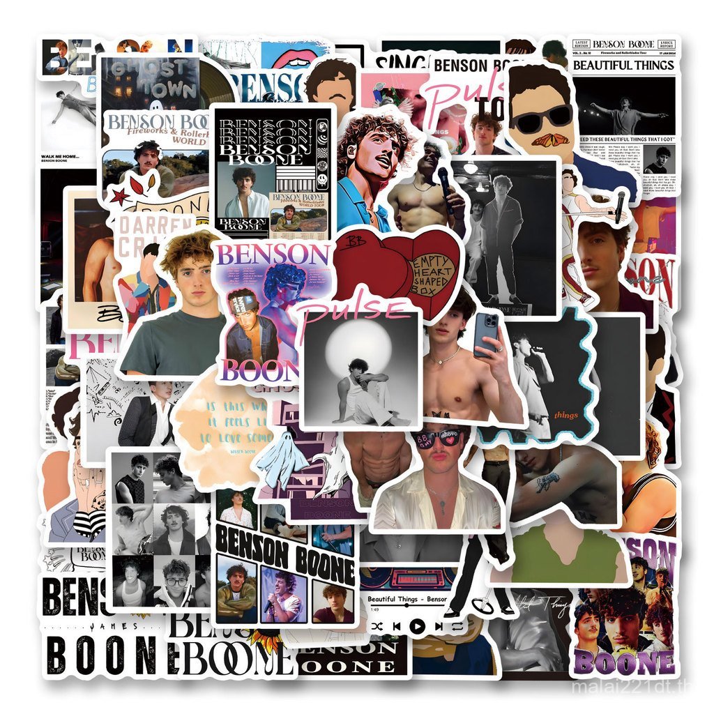 61 แผ่น Benson Boone Benson Boone Graffiti สติกเกอร์ตกแต่งสกู๊ตเตอร์คอมพิวเตอร์ IUXR
