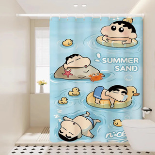 เครยอนชินจังม่านอาบน้ําแบบไม่เจาะรูห้องน้ําเด็กม่านประตูพาร์…