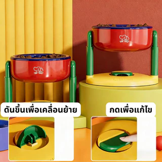 ชามอาหารสัตว์เลี้ยง ชามอาหารหมาแมว PP ปรับความสูงได้ วัสดุ การออกแบบถ้วยดูดลื่น กินง่าย ไม่ทำร้ายคอ