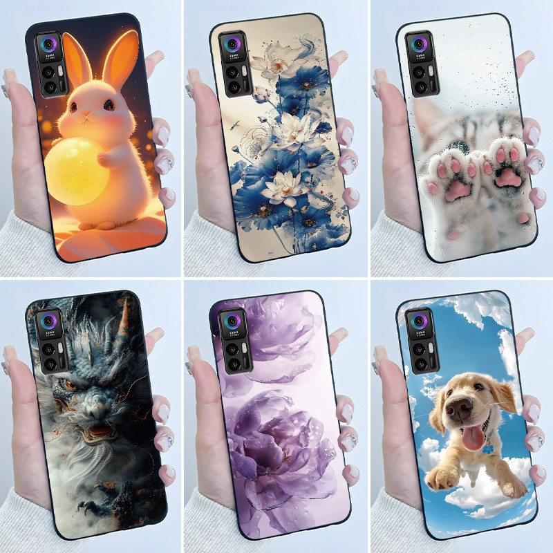 ปลอกสําหรับ TCL 30 5G 30 Plus 30 + T676H T776H T676K กรณีความงามหรูหราน่ารัก Cool ชายหญิงสีดํา Matte